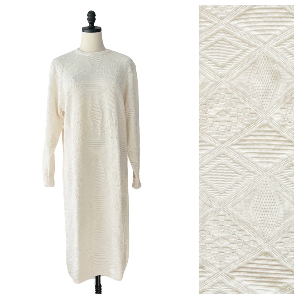 Rodier France Vintage Deadstock Wool Knit Sweater Dress | Fits Various Sizes
